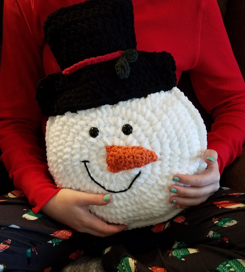 Snowman Pillow Crochet Pattern PDF Instant Download Winter Etsy