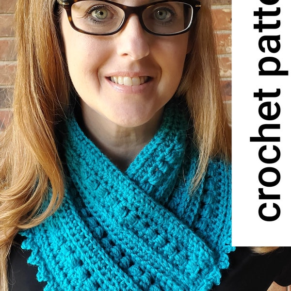 Garland Berry Cowl Crochet Pattern PDF instant download, winter wear scarf