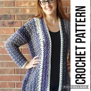 Crochet Anniversary Cake Cardigan Pattern PDF Beginner Super Bulky Yarn