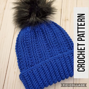 Hills and Valleys Ribbed Beanie Crochet Pattern, PDF instant download, Toddler, Child, Adult sizes, Toque, hat, unisex