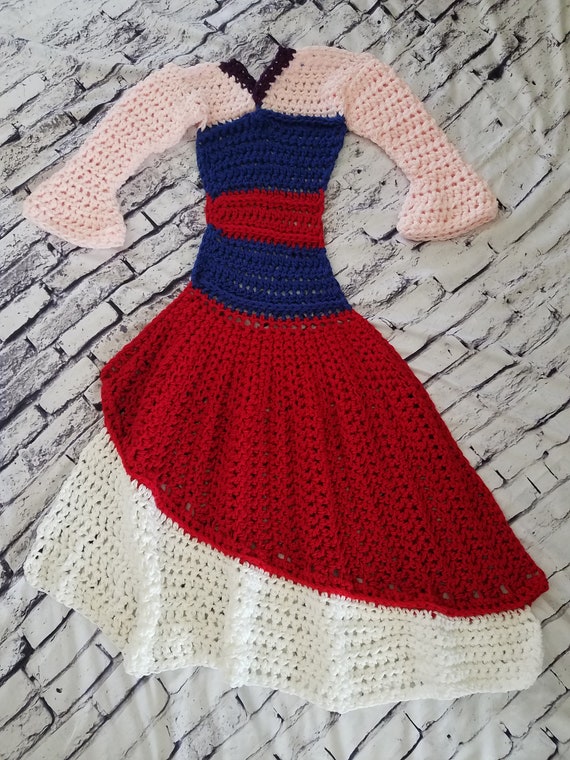 Asian Princess Dress Blanket Crochet Pattern PDF Instant Download Toddler  Child Adult Sizes