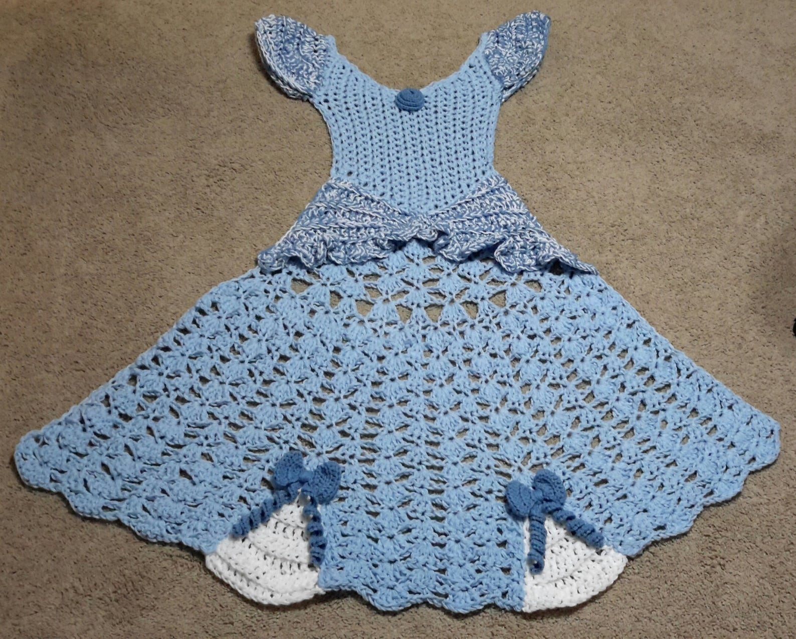 Princess Dress Blanket Blue Crochet Pattern Digital Etsy