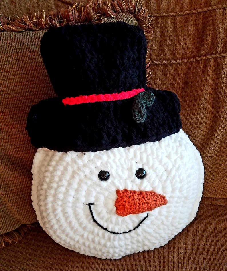 Snowman Pillow Crochet Pattern PDF Instant Download Winter Etsy