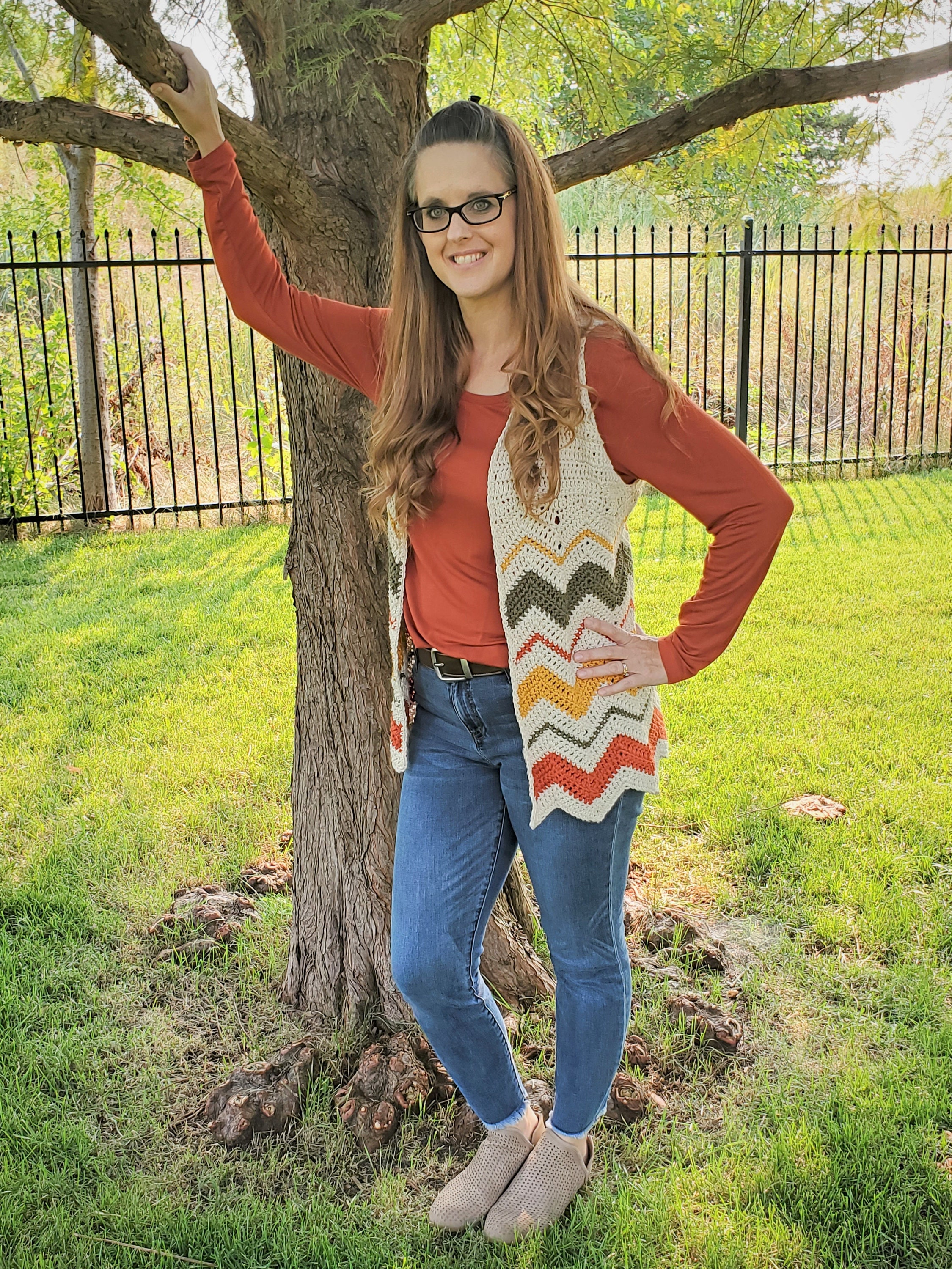 40 Paid and Free Crochet Chevron Patterns To Try Today 18 Harvest Chevron Vest sizes XS to 5XL