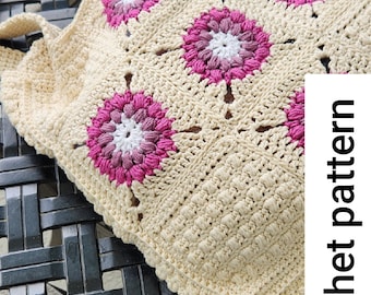 Seed and Bloom Crochet Tote Bag Pattern: Granny Square Floral Project (PDF Download)
