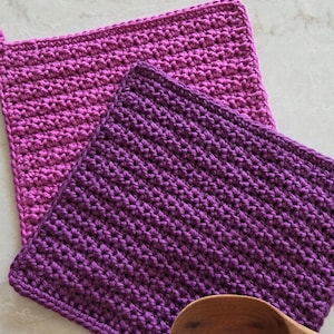 Mulberry Patch Dishcloth Crochet Pattern PDF, worsted weight yarn, Beginners