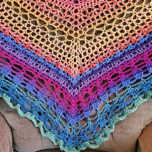 Lacy Sunset Shawl Crochet Pattern PDF Instant Download - Etsy