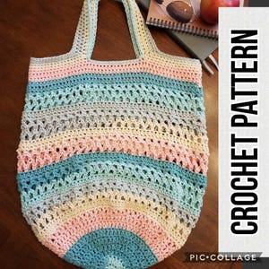Market Bag Crochet Pattern: Reusable Cotton Tote (PDF Download)