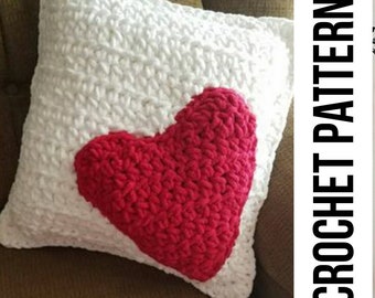 Puffy Heart Pillow Crochet Pattern PDF instant download instructions US terminology quick make
