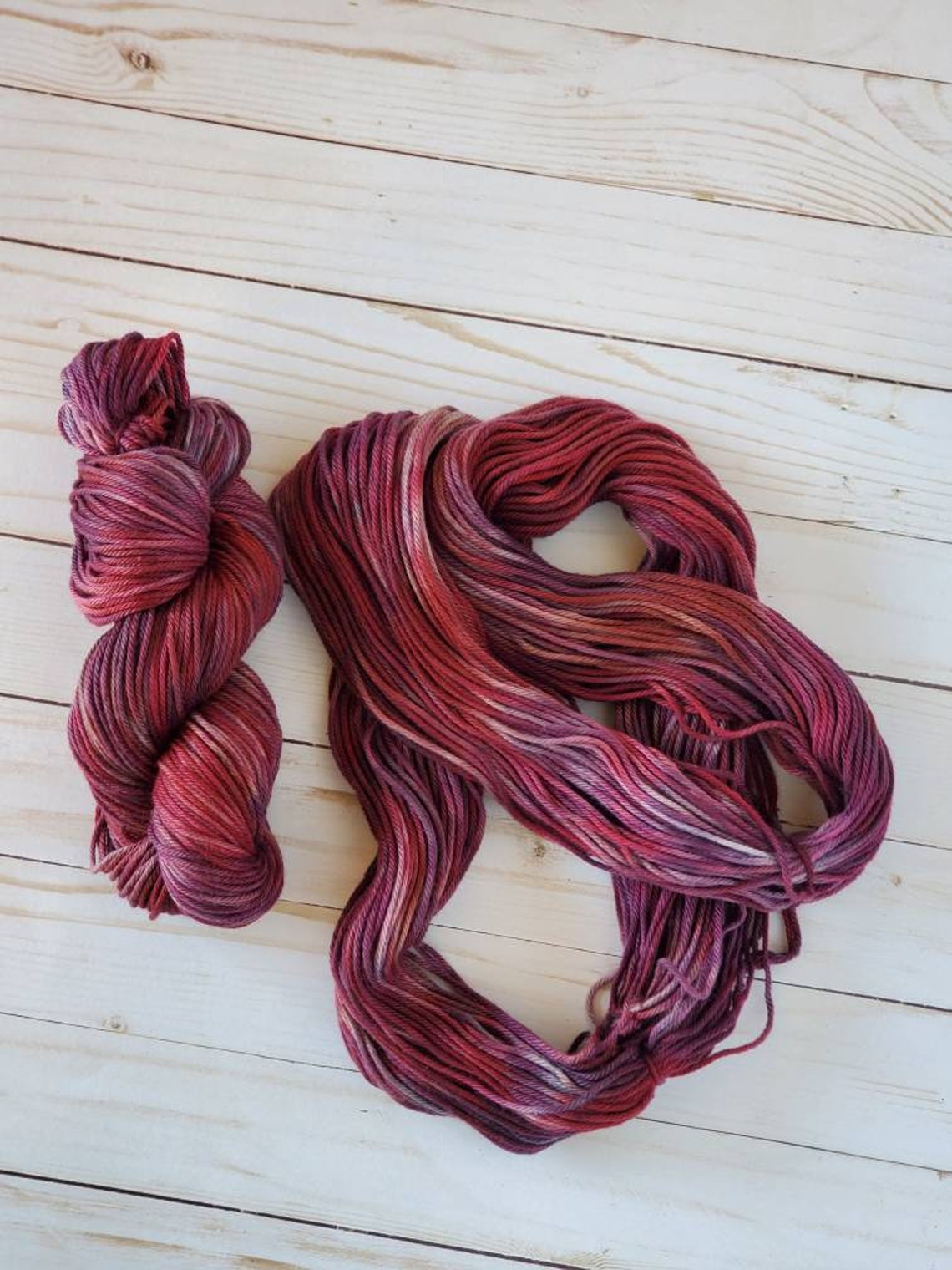 Hand Dyed Cotton Yarn Worsted Weight BURGUNDY WINE purple Etsy