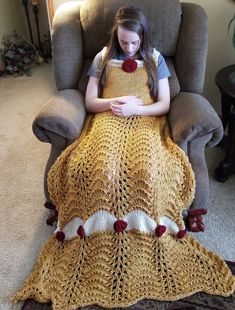 Knit Princess Dress Blanket Knitting Pattern PDF Instant Etsy Canada