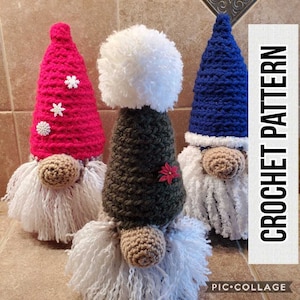 Merry Christmas Gnome Crochet Pattern, PDF instant download instructions American Terminology