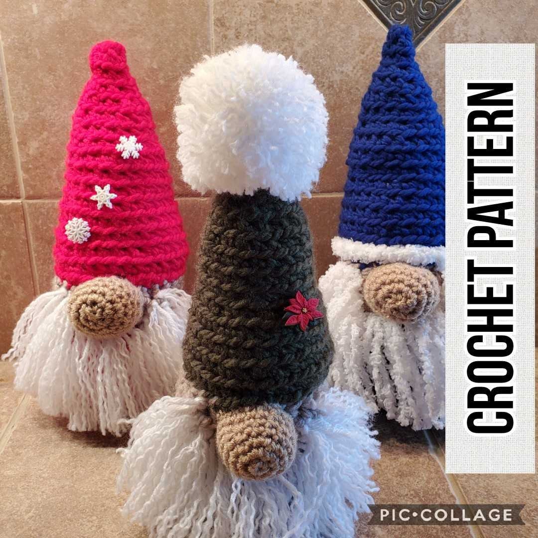 Merry Christmas Standing Gnome Crochet Pattern