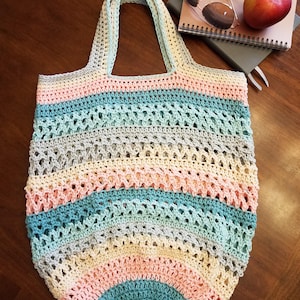 On the Go Market Bag Crochet Pattern PDF Instant Download Reusable Bag Environmental Friendly 3 sizes Cotton