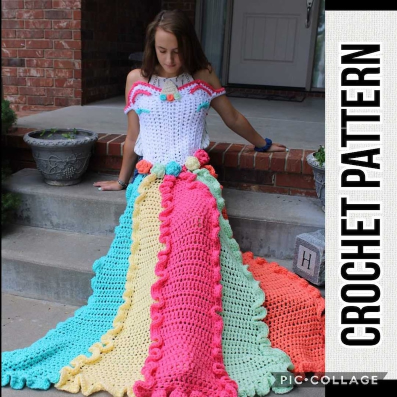 Unicorn Dress Blanket Wearable Blanket Crochet Pattern PDF Etsy