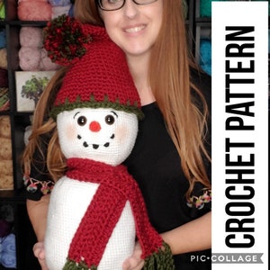 Large Crochet Snowman Crochet Pattern PDF instant download instructions, American terminology