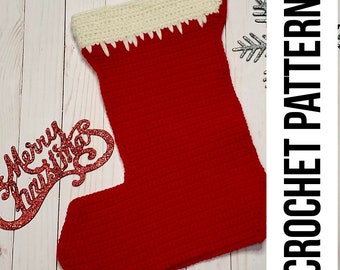 Vintage Style Christmas Stocking Crochet Pattern, PDF instant download