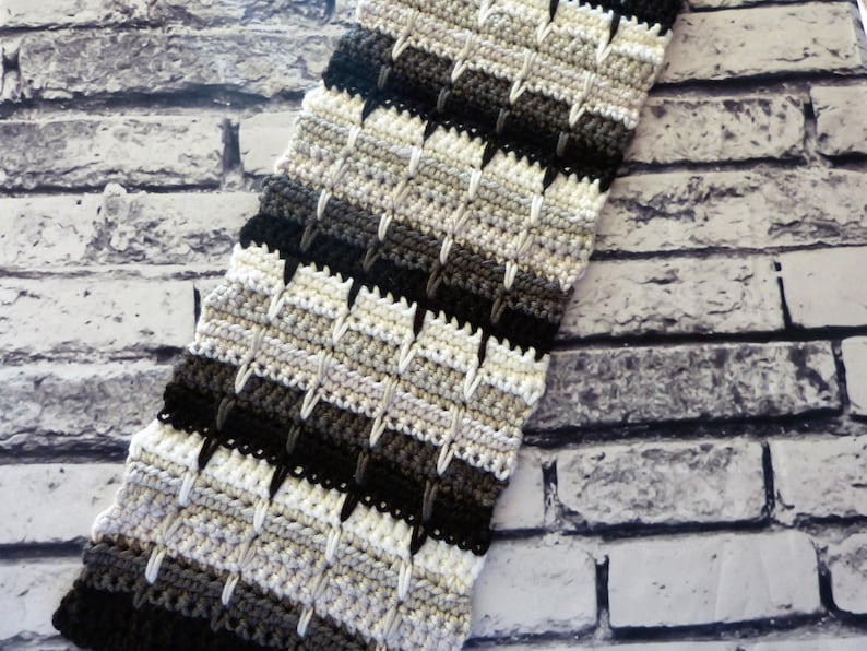 Winter/'s Ice Tasseled Scarf Crochet Pattern PDF Instant Download Caron x Pantone yarn