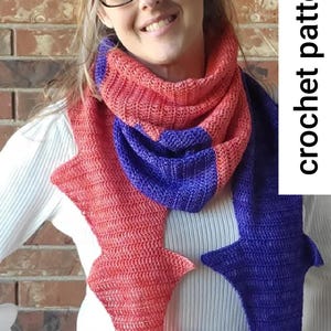 Duel Dragon Tails châle / écharpe au crochet motif doigté poids PDF téléchargement immédiat instructions laine à chaussettes