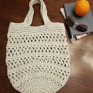 On the Go Market Bag Crochet Pattern PDF Instant Download Reusable Bag Environmental Friendly 3 sizes Cotton