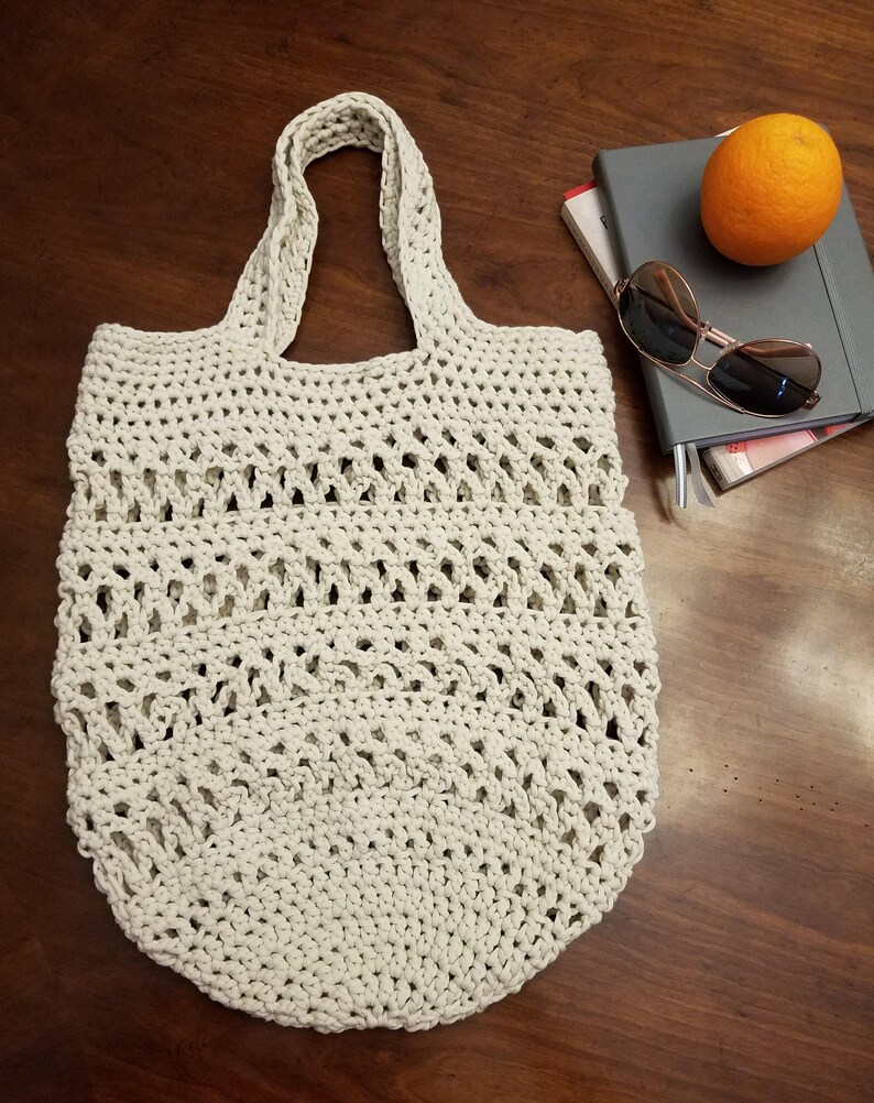 On the Go Market Bag Crochet Pattern PDF Instant Download Reusable Bag Environmental Friendly 3 sizes Cotton