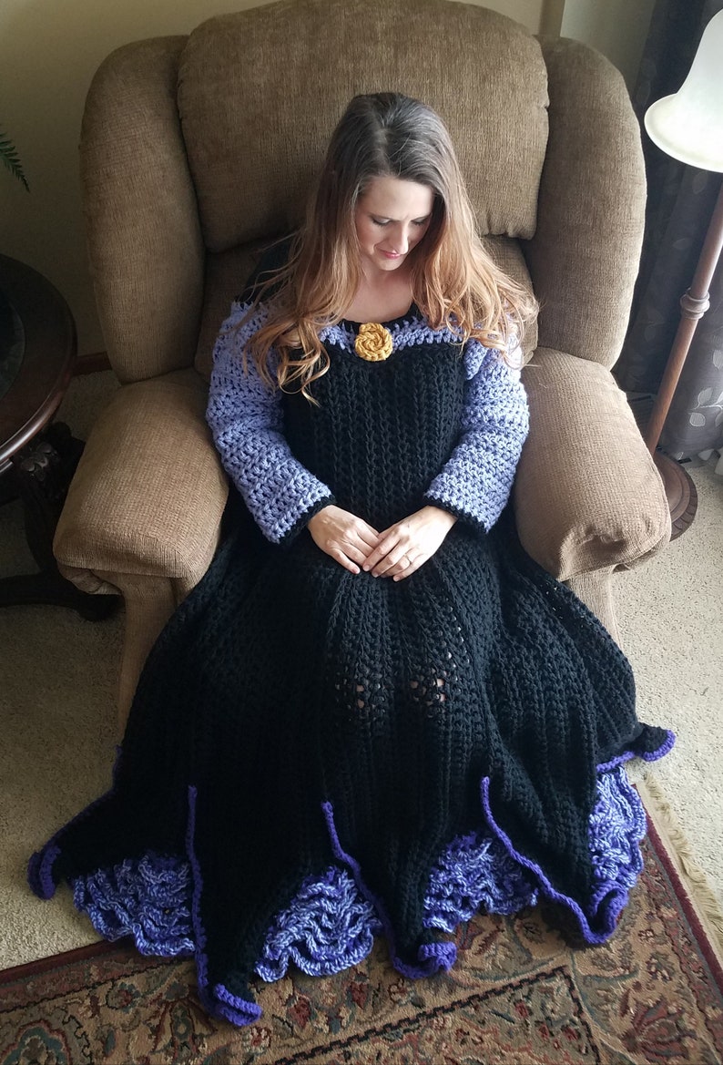 Sea Villian Dress Blanket Crochet Pattern Octopus Digital Download PDF Child, Toddler, Adult Sizes image 4