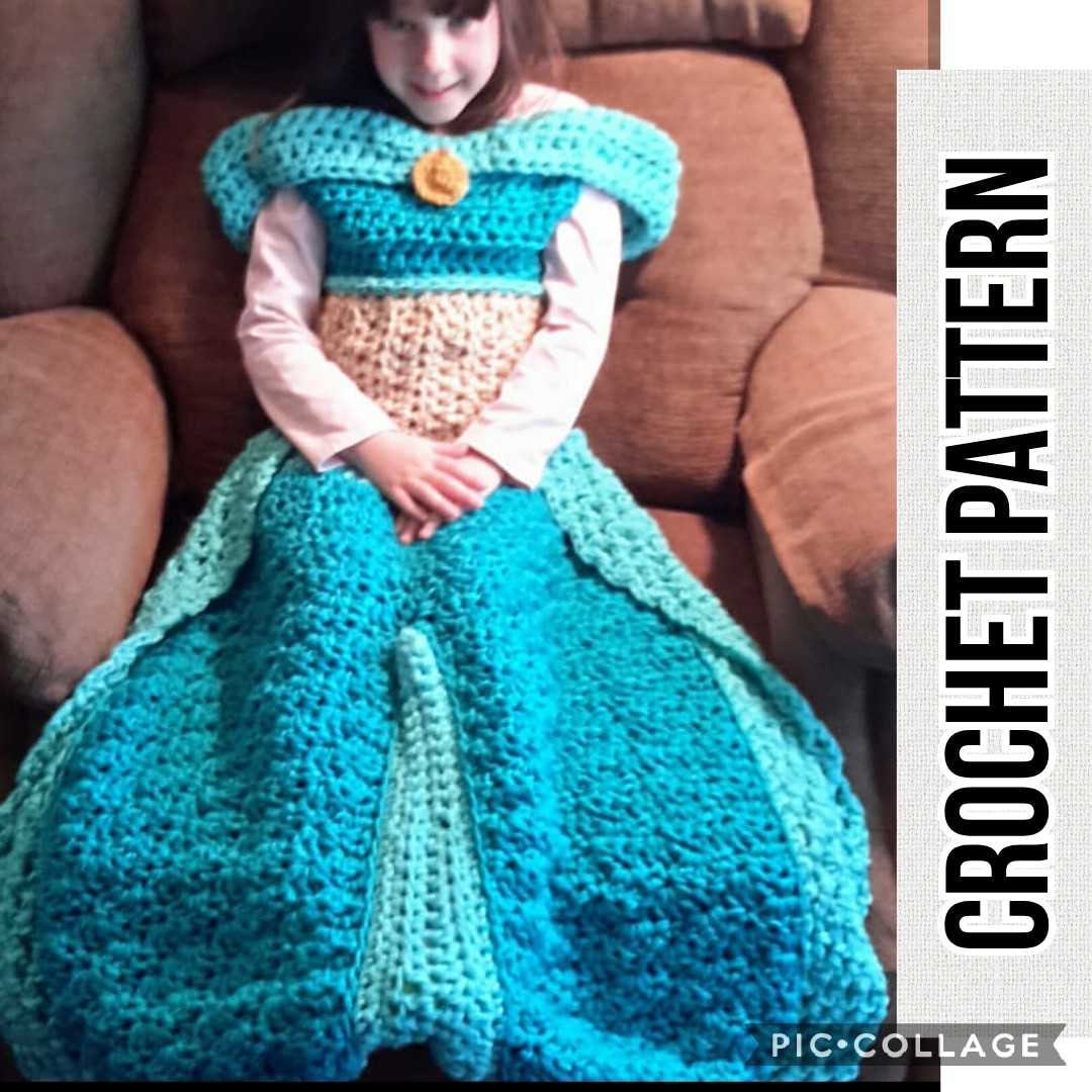 Arabian Princess Dress Blanket, Crochet Pattern, Digital Download Only, PDF, Toddler, Child, Adult Sizes