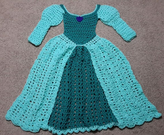 Princess Dress Blanket Green Crochet 