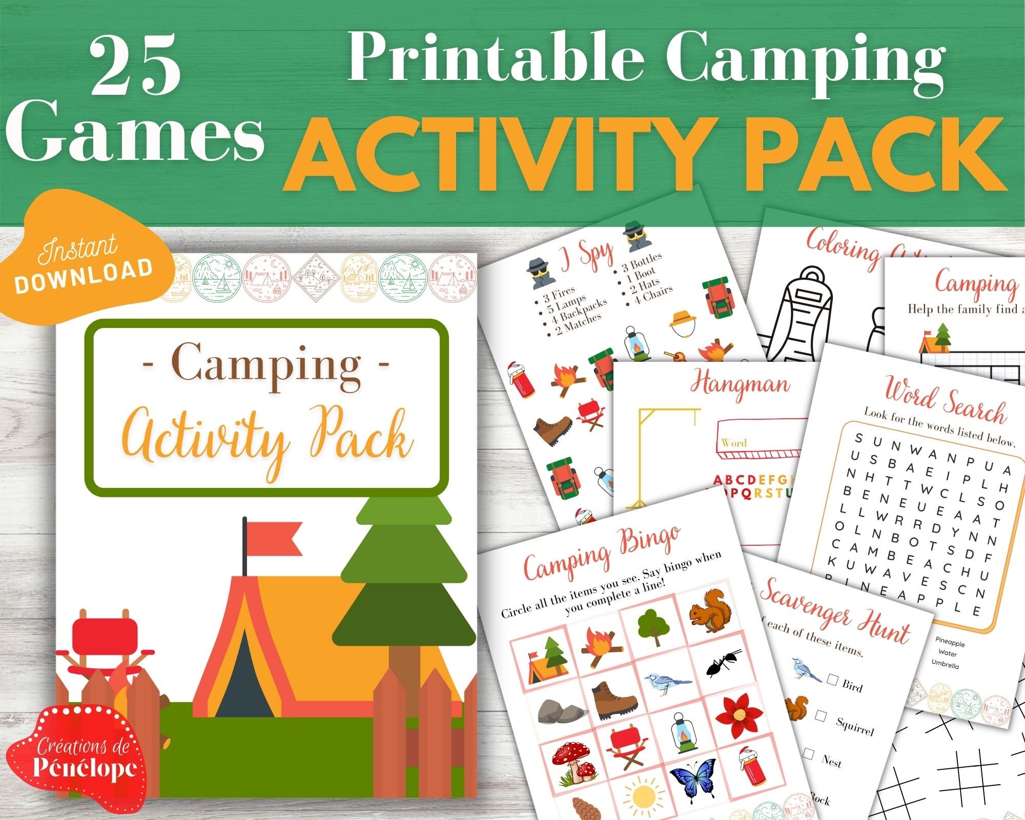 Large Ultimate Camping Activity Pack - Camping Binder - Kids Activities ...