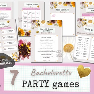 Bachelorette Party 7 Games, Drink If Game, Bridal Shower Games, Activity Pack, Printable Wedding Shower Games, Funny | Printable Download