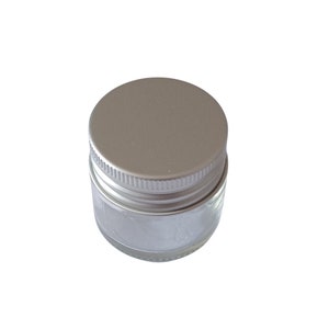 Box of 10 Glass 15g Jars with Silver Aluminium Lids for Cosmetics or Food Products