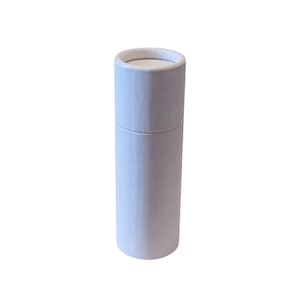 Caixa com 10 tubos de papelão branco resistente à água com base push-up para cosméticos