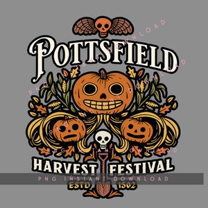 Pottsfield Harvest Festival Png, Over The Garden Wall Png Download, Pottsfield Digital File, Halloween Pumpkin Instant Download