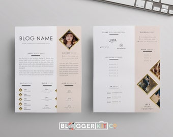 two page media kit template press kit template electronic etsy