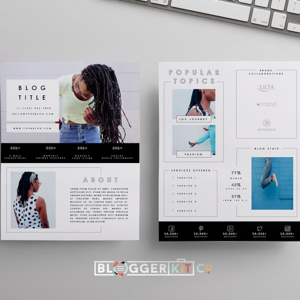 Zweiseitige Media Kit Vorlage | Press Kit Vorlage | Elektronische Pressemappe | Sofortiger digitaler Download (MS Word) | "Eine lebendige Sache - III"
