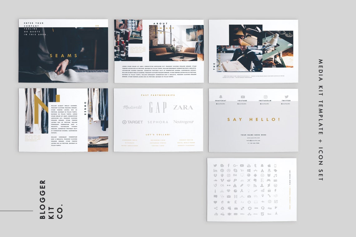 Media Kit Template 9 Pages Press Kit Cover Letter Ad Rate Sheet Instant