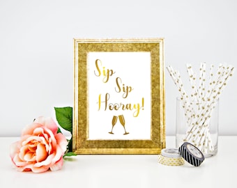 Bridal Shower/Wedding Gold Foil Sign-Print
