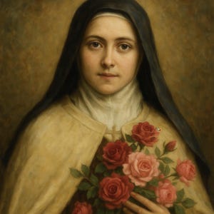 Saint Therese of Lisieux Painting Religious Portrait | Digital Download