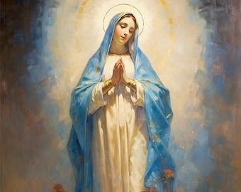 The Most Blessed Virgin Mary Queen of Heaven Custom Digital Oil ...