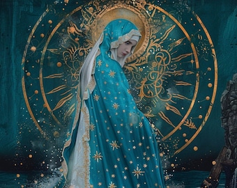 Mary Star of the Sea | Instant Religious Digital Download Print