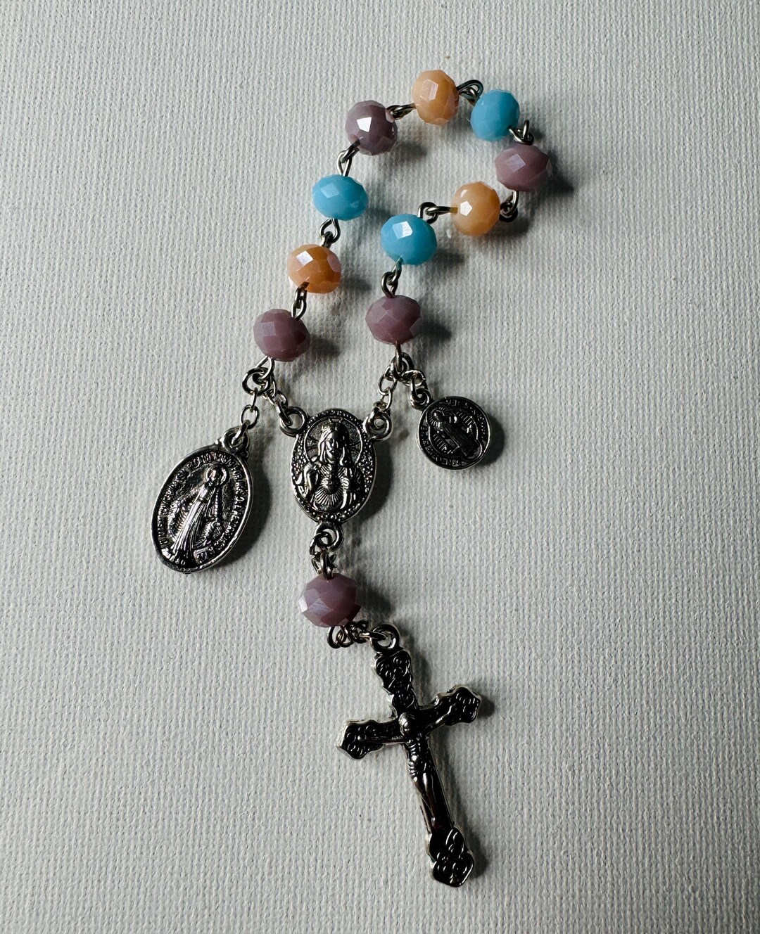 Sacred Heart One Decade 6mm Rosary | Pastel Beads - Etsy