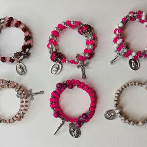 Handmade St Therese Wrap-Around Rosary Bracelet | One Size Fits All