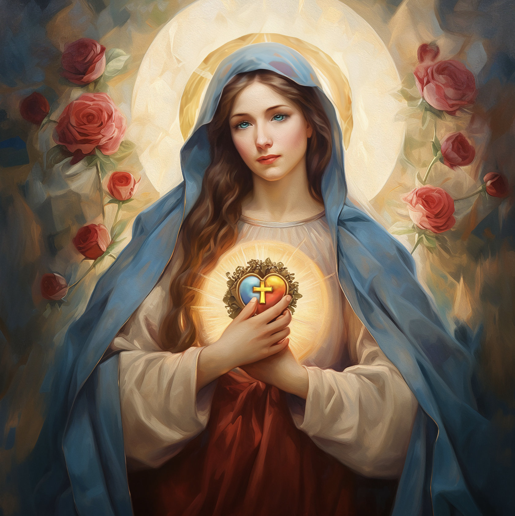 Immaculate Heart of Mary Painting Digital Download