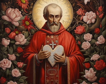 Saint Valentine Digital Art Download | Instant Print Religious Art