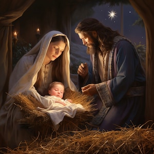 Nativity (Holy Family) Christmas Digital Download Print