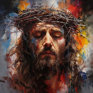 Crown of Thorns Abstract Painting Digital Download