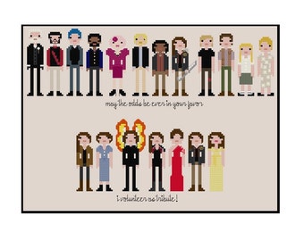 The Hunger Games with Outfits Parody- Cross Stitch Pattern PDF Instant Download