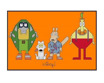 Rocko's Modern Life Parody: Cross Stitch Pattern PDF Instant Download