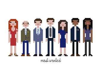 White Collar Parody Cross Stitch Pattern- PDF Instant Download