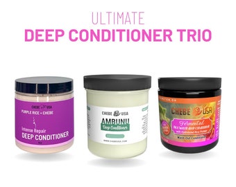 Ultimate Deep Conditioner Trio | Protein + Moisture Balance Deep Conditioner Set from ChebeUSA (15% OFF RETAIL)